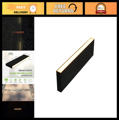 Slim 0.5x8 Inch Paver Light, 2700K Warm White, Glare-Free Linear Lighting, 12V W