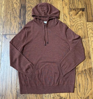 Artefact Mens Sz XXL 2XL 100% Merino Wool Hooded Sweater Burnt Orange Rust