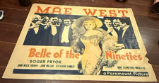 MAE WEST BELLE OF THE NINETIES HALF SHEET MOVIE POSTER 1934 IT AIN'T NO SIN