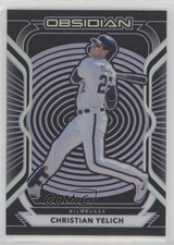 2021 Panini Chronicles Obsidian Electric Etch Purple 75/99 Christian Yelich 0mm9