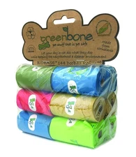 Greenbone BioBase Pet Poop Bags - 12 Rolls, 144 Bags - 13 Inch x 9 Inch