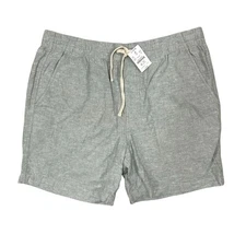 J Crew Linen Blend Dock Shorts Mens Large Green 6" Inseam Drawstring New w Tags