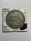 1873 SEATED LIBERTY HALF DOLLAR NO ARROWS VF BETTER VARIETY