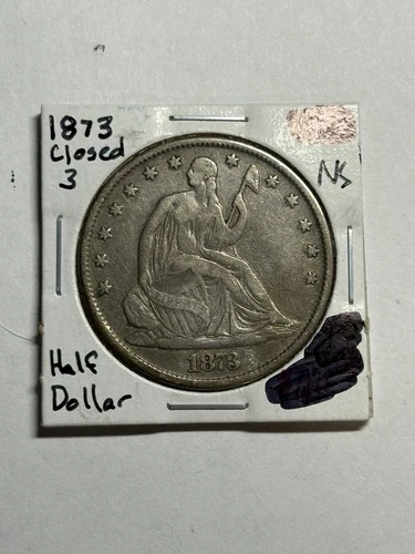 1873 SEATED LIBERTY HALF DOLLAR NO ARROWS VF BETTER VARIETY