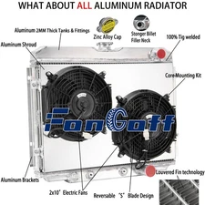 3 ROW Aluminum Radiator&Shroud Fan Fit 1967-70,1969 Ford Mustang/ Mercury Cougar