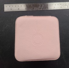 PANDORA Travel Pink Jewelry Box Organizer Zip Closure Charm Bracelet Mirror