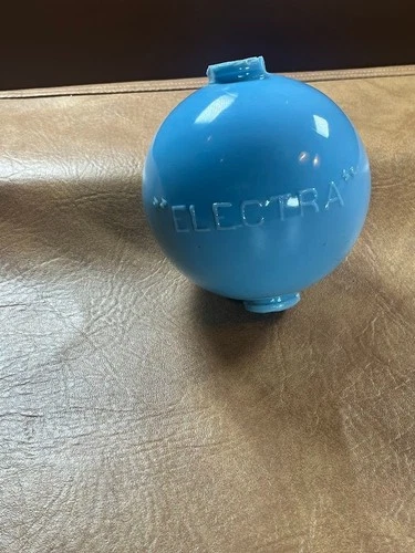 OLD “ELECTRA” Round ORIGINAL Milk Glass Blue LIGHTNING ROD WEATHERVANE BALL