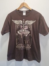 Vintage 2010 Bon Jovi  The Circle Tour Brown Graphic T-shirt Uk Size Medium