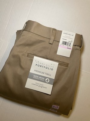 Perry Ellis Portfolio Folio Flex Men's 32x30 Biege Pleated Pants