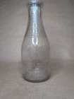 Vintage Clear Glass quart milk bottle Jennings Farm Dairy Ladysmith Wisconsin