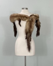 Vintage Mink Critter Collar - Fur Boa - Mink Accessory - Full Pelt Mink Scarf