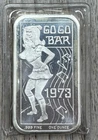 1973 Vintage GO GO Bar 1ozt .999 Silver Bar in Protective Sleeve by A CEECO