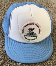 Vintage 1980  s Timber Carnival, Albany, Oregon Mesh Trucker Hat, Nissin