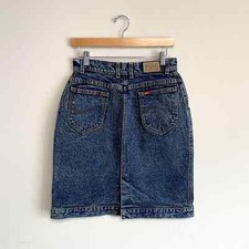 Vintage 1980s lee dark stonewash denim skirt 27" Waist