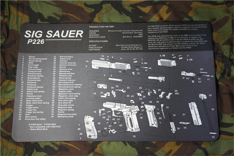 Alfombrilla de ratón AR15 AK47 Glock 17 19 1911 SAUER P320 pistola limpieza alfombrilla de goma - Imagen 4 de 4