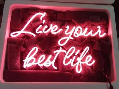 Live Your Best Life Acrylic Neon Sign 14''x10'' Light Lamp Room Gift Wall MM