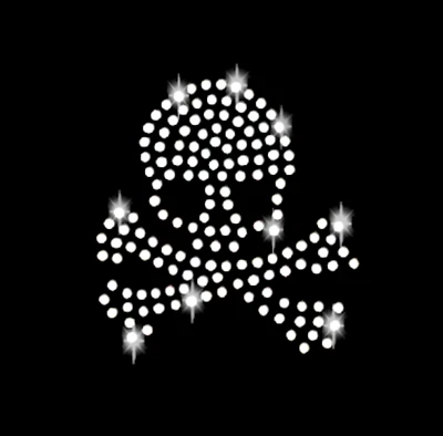 APFELBLÜTE STYLE & ACCESSOIRES PIEDRAS DE PEDRERÍA CABEZA MUERTA 4,5 cm HUESO CALAVERA CRÁNEO IMAGEN PARA PLANCHAR APLICACIÓN HOTFIX