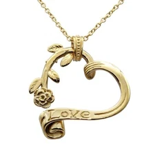 24K Gold Plated Stainless Steel Garden Heart Necklace By Controse
