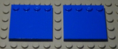 Lego Plate Inside Smooth 4x4 Blue 2 Pieces (2734)                   