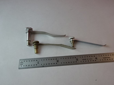 LOT 3 EA CLIPS FOR MICROSCOPE STAGE PART AS IS &2-A-23