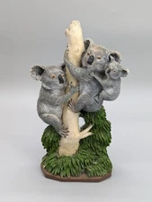 Resin Ceramic Koala Bear Joey Cub Eucalyptus Tree 8" Figurine Statue 2121/2500