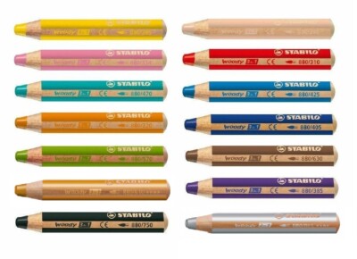 Stabilo Woody Buntstift 3 in 1 Holz Multitalent-Farbstift rund Fenster Stift