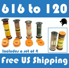 616 to 120 Film Spool Adapter Set/Kit (4pcs) For Antique Vintage Cameras FreeShp