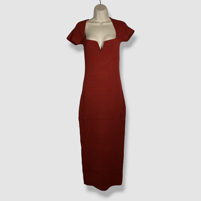 galvan london red dress $895 Galvan London Women's Red Striped Short Sleeve Freya Maxi Dress Size L