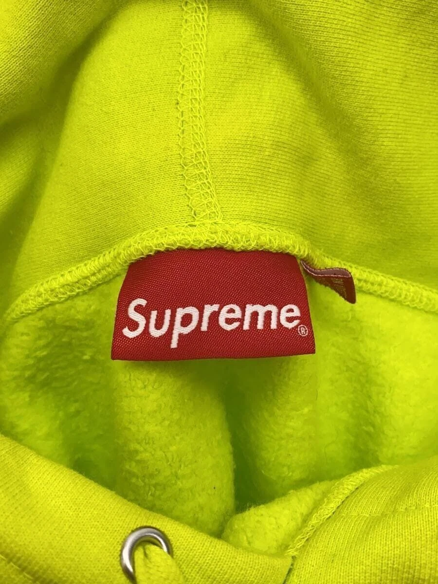 Felpa Supreme con cappuccio logo S 20AW L cotone giallo usata