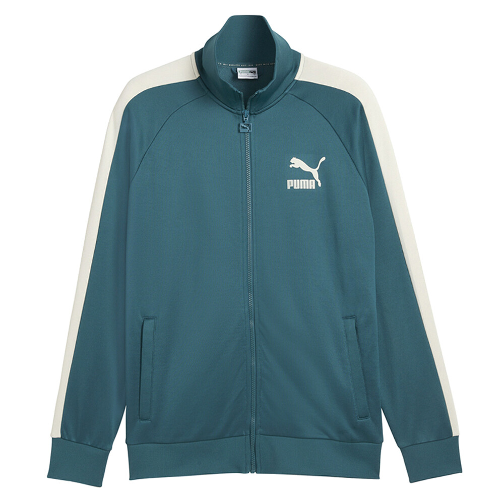 Спортивная куртка Puma T7 Iconic на молнии, мужская зеленая Повседневная спортивная верхняя одежда 539484