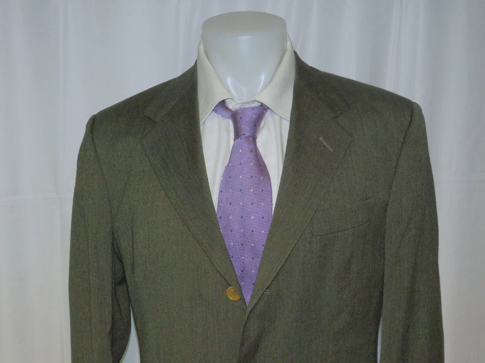 Traje Romeo Gigli Vintage Verde Tejido Sólido Tres Botones 38R Foto 4 de 4