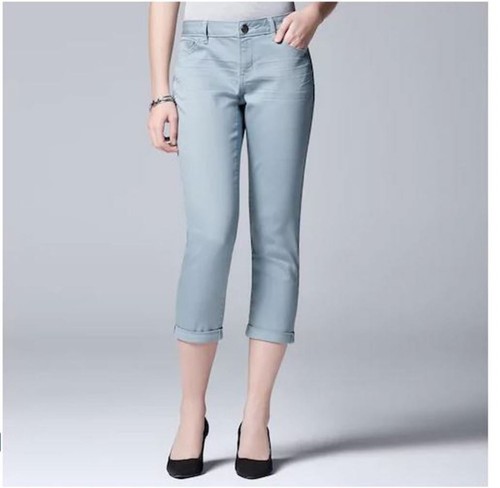 Green Cuffed Capri Jeans Pants Size 