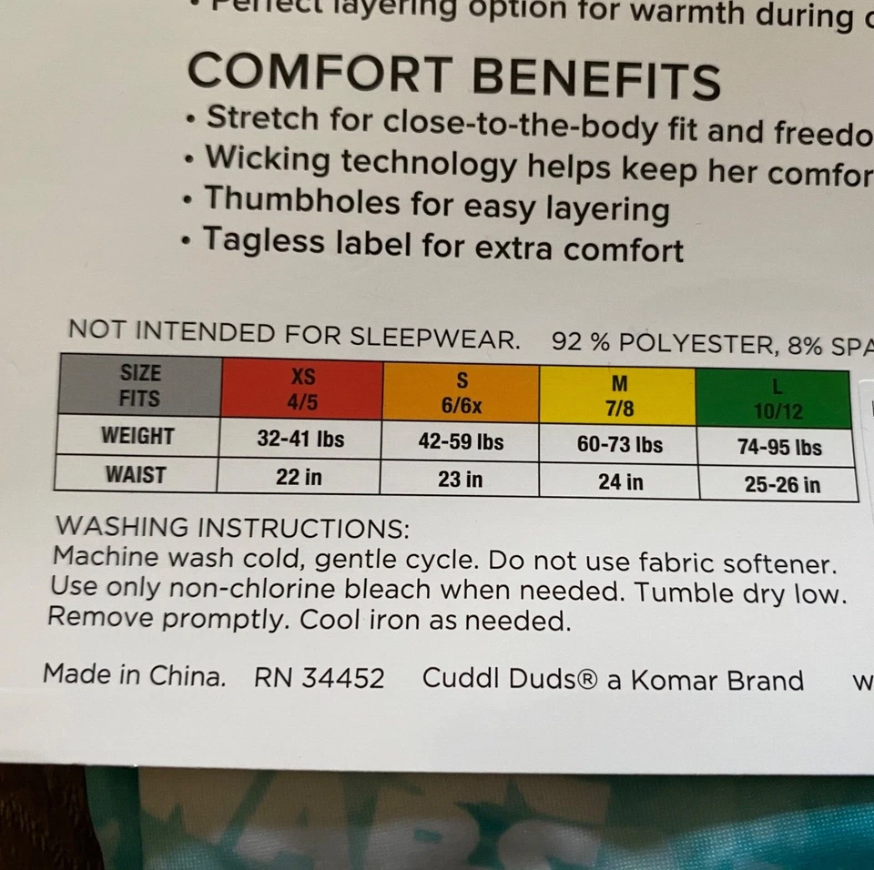 CUDDL DUDS~Star Wars Mandalorian 2 peças conjunto de roupa íntima longa~tamanho feminino PEQUENO~NOVO~S - Imagem 4 de 4