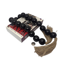 Boho Wood Bead Garland with 1.6" Diameter Wooden Beads Tassels Farmhouse Decor