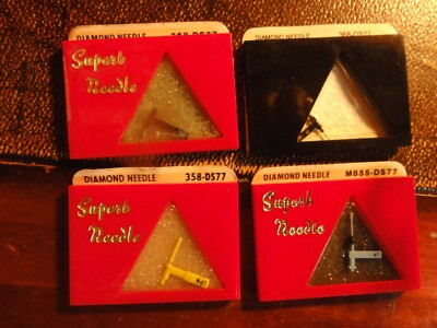 LOT OF 4 -RECORD Stylus Diamond NEEDLE Super b 368 358 M855-DS77 NEW OLD STOCK