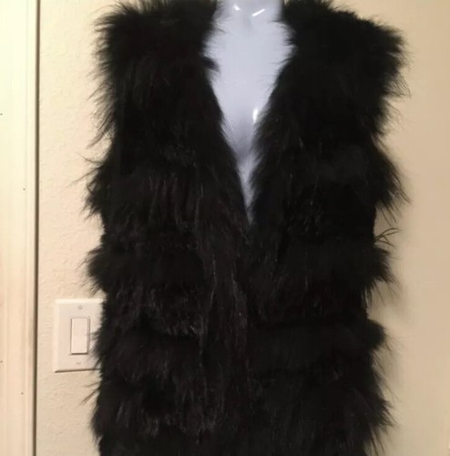 Leon Max Studio 100% Fur Vest Black 