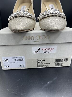 Jimmy Choo Romy 85 Platinum Tiara Silver Glitter Heels Size Jimmy Choo Romy 85 Platinum Tiara Silver Glitter Heels Size