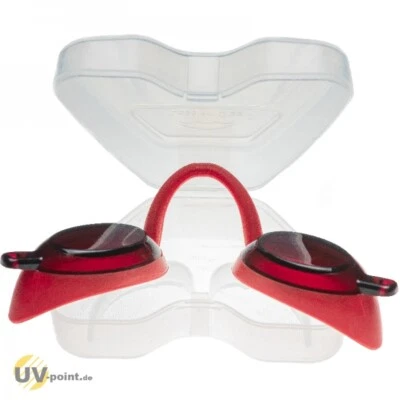 UV-POINT.DE Flexi SOLARIUM UV SCHUTZBRILLE bzw. SOLARIUM BRILLE f. SONNENBANK im Etui (rot)