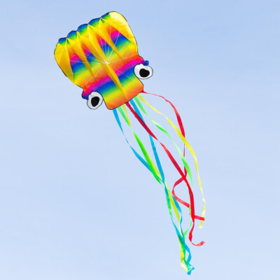 HQ Octopus Kite Rainbow LARGER Size 189'' x  87'' + Reel + Line + Clip + Carry Bag