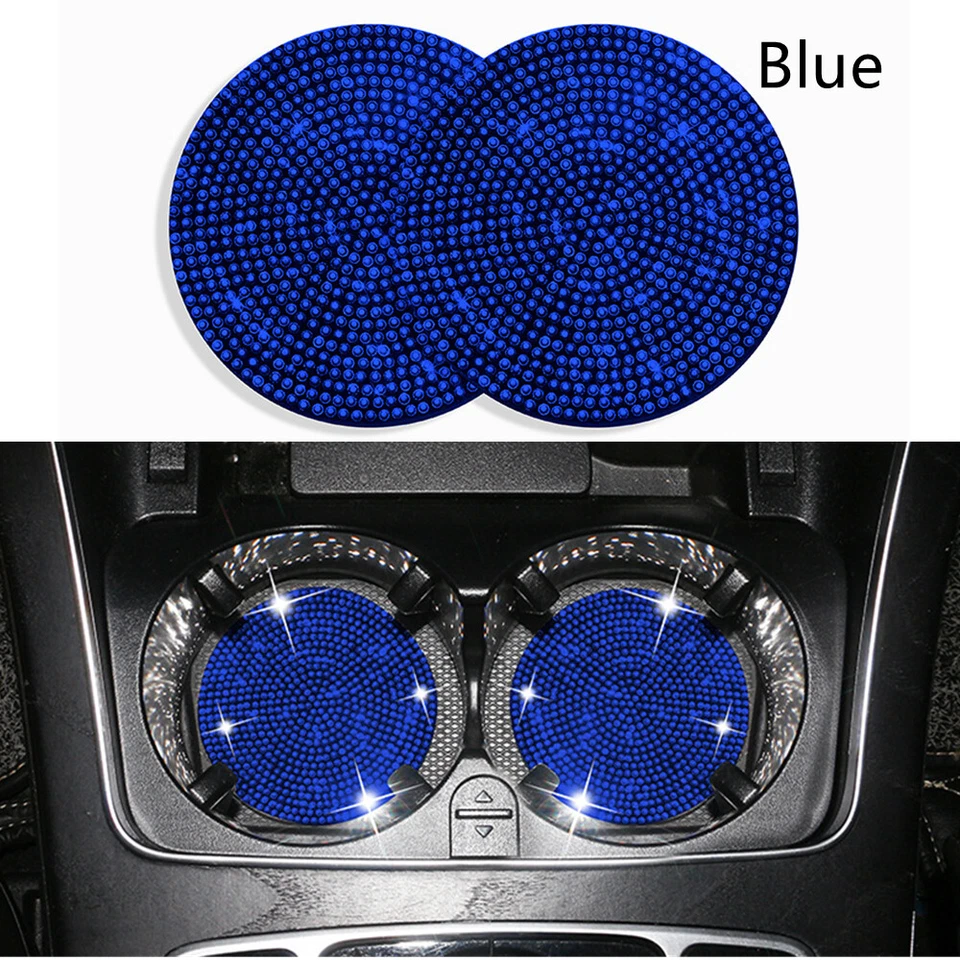 2 шт автомобильные аксессуары синий внутренний блестящий подстаканник вставные подставки для женщин - Изображение 2 из 4