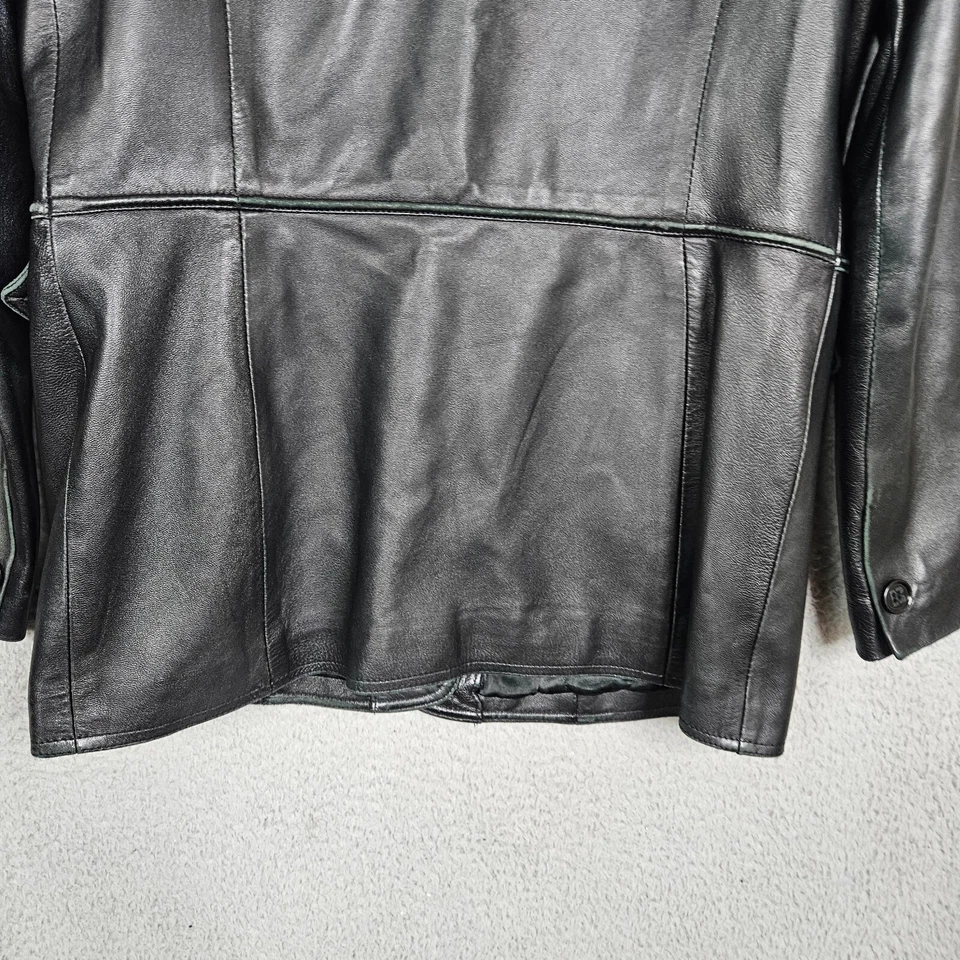 Chaqueta BALLY Negra Abotonada Forrada de Cuero Talla 10 Hecha en ITALIA Foto 2 de 4