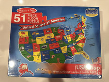 Melissa  Doug USA Map Floor Puzzle 51 pcs 2 x 3 feet brand New sealed in box