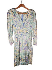 Nolan Miller Vintage 1980s Light Blue Floral Silk Jacquard Custom Dress Size S