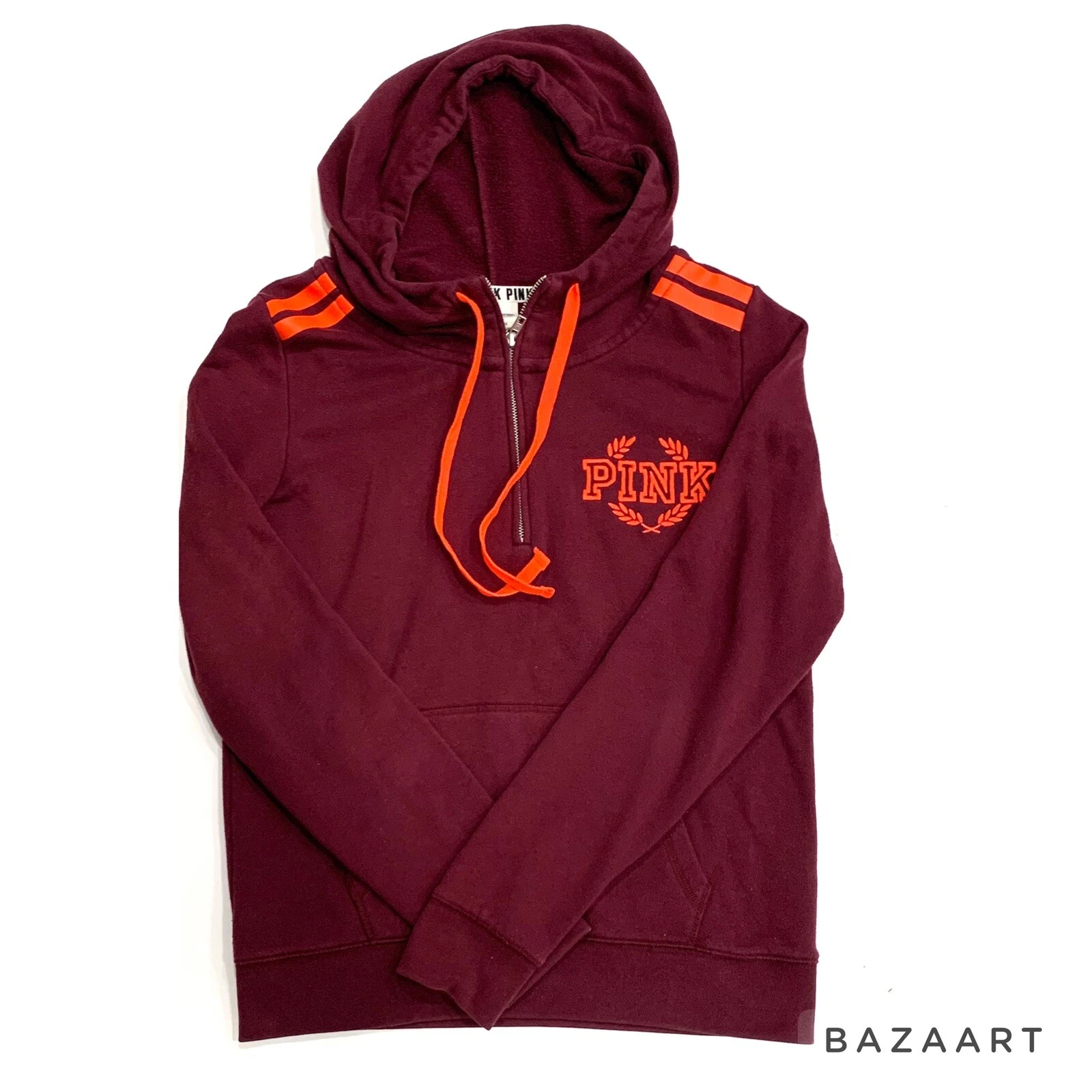 UNDERCOVER Felpa con cappuccio Victoria Secret ROSA donna 1 4 cerniera marrone borgogna taglia: M