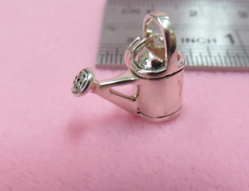 SU Vintage 925 Sterling Silver  3D Water Can Charm with Split Ring Attached