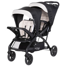 Sit N' Stand Tandem Double Stroller with Safety Harness Storage - Modern Khaki