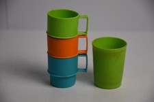 Vintage Tupperware Coffee Espresso Cups  Shot Glass Stacking Miniature Mugs