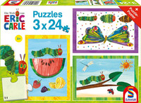 Kleine Raupe Nimmersatt Raupe-Kokon-Schmetterling 3X24 Teile Puzzle