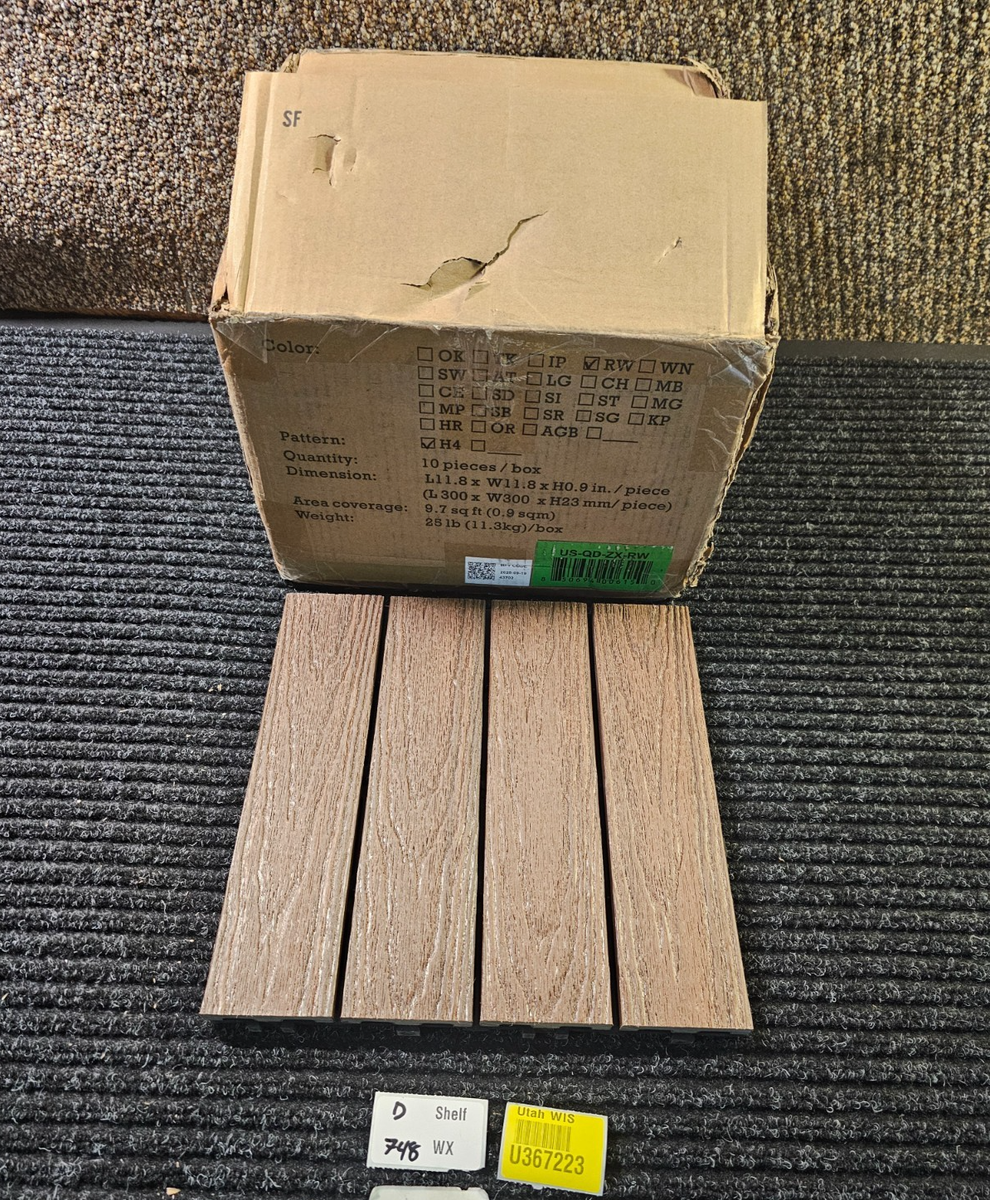 QTY 10) NewTechWood US-QD-ZX-RW Deck Tiles 12