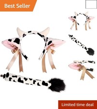 Fun Cow Ear Headband  Tail for Kids and Adults - Perfect for Costume Parties